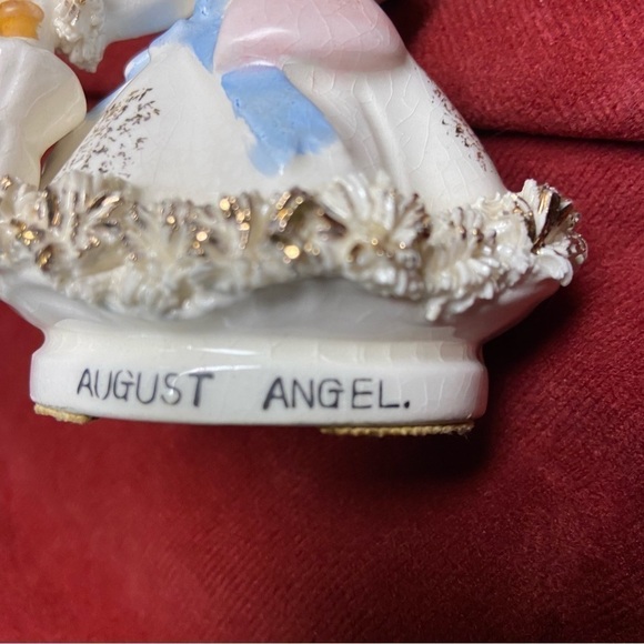 LEFTON Porcelain Figurine Is A Highly Collectible Birthday Angel With Gold Halo. - Picture 2 of 8